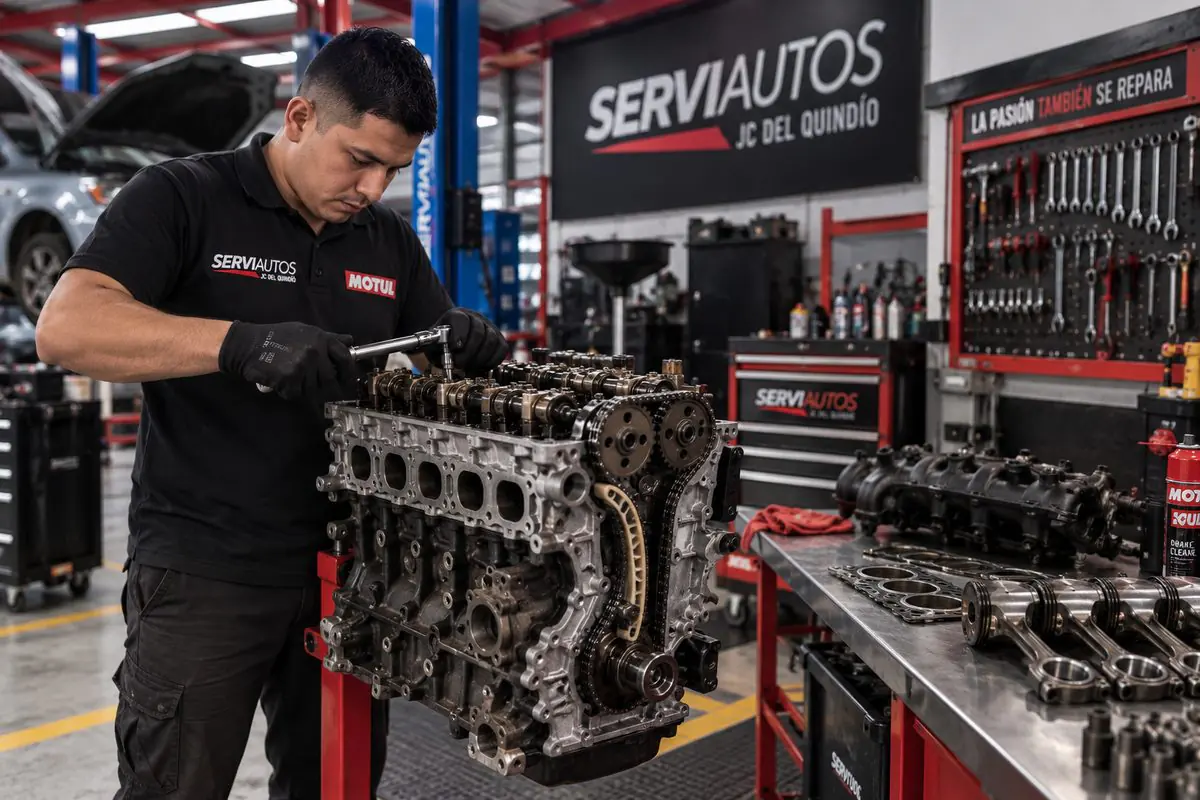 Culata en proceso de reparación